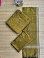 Raw Silk Maternity 3 Pc Chudidhar Set – Olive (Center Zip, No Side Top)