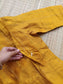 Raw Silk Maternity 2 Pc Chudidhar Set –Yellow line/Double side Zip (Side Open Top + Dupatta)