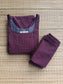 Prewashed pure Cotton checks / Maternity 2 pc Coordset [ Top with double side zip, and Pant]  -Small checks purple