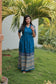 Handloom Jamdani - Maternity / Feeding - Maxi/Gown - Cotton Lining - Center Zip-Blue