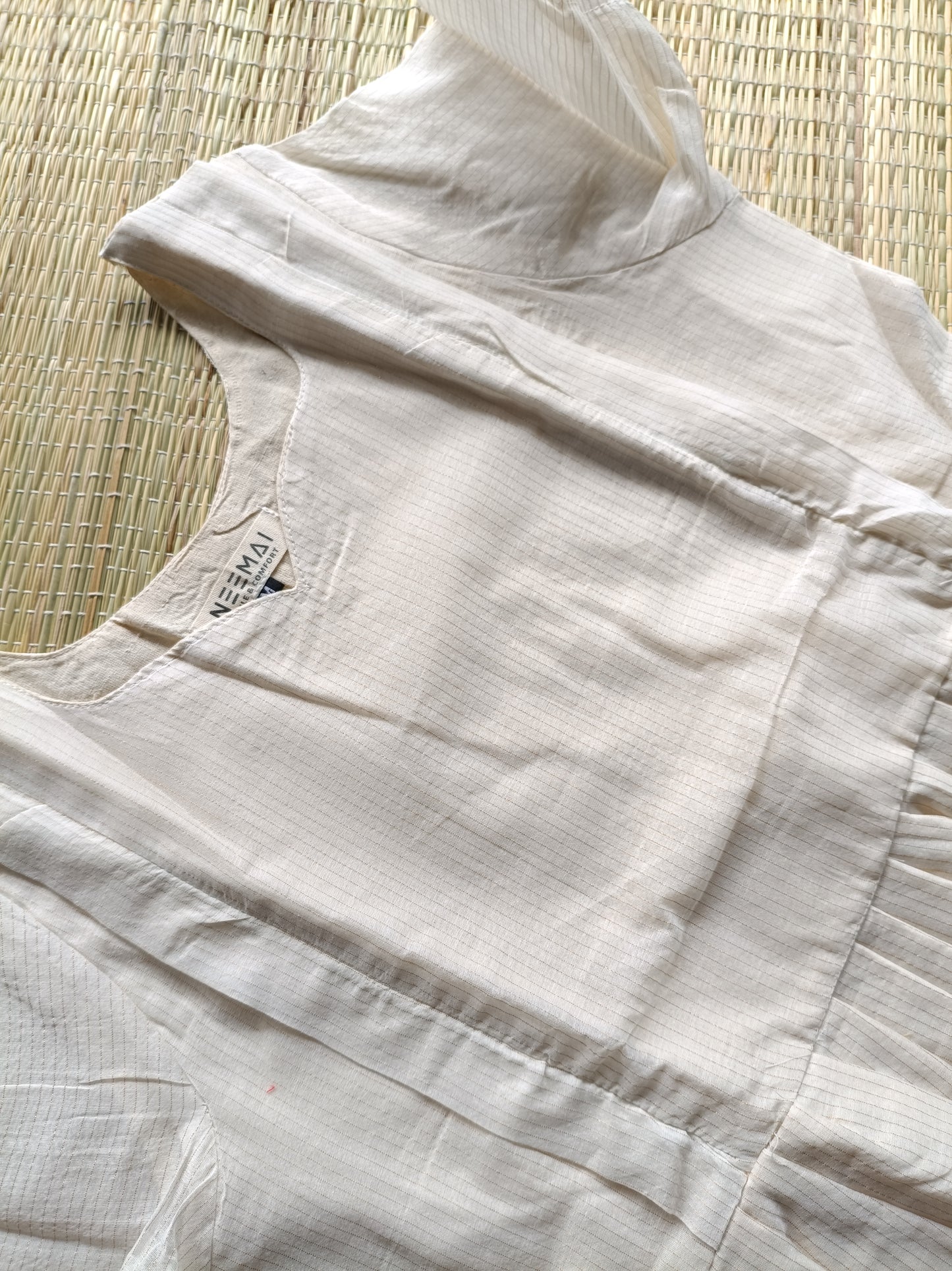 Soft silk - Double side zip  Maternity Maxi/Gown - Festival Collection - cream stripe with gold stripes