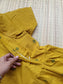 Handloom Cotton Maternity Feeding Gown / maxi / Double side zip - mustard and Green butta