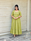 Premium  Muslin- Feeding/ Maternity Maxi/Gown - Cotton lining  / Double side zip  -Light green