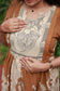 Kalamkari cotton- Feeding/ Maternity Maxi/Gown - Cotton lining  / Double side zip- Brown with sandal