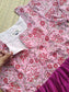 Cotton / Raw silk Maternity Maxi/Gown in center zip - Festival Collection- Full cotton lining - Light Pink with dark pink