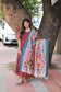 Chettinad Cotton -2 pc set -Maternity Maxi/Gown - Festival Collection -Full cotton lining- Double side zip with dupatta- Marron