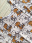 Block printed kalamkari cotton Maternity 2 pc chudidhar set [ Top with double side zip, and dupatta - Brown and sandal pichwai