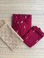 Raw silk Maternity 3 pc chudidhar set [ Top with center side zip,  Pant and dupatta - Maroon ( Side open top)