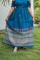 Handloom Jamdani - Maternity / Feeding - Maxi/Gown - Cotton Lining - Center Zip-Blue