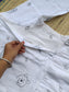 Premium Muslin- Feeding/ Maternity Maxi/Gown - Cotton lining /Double side zip - White with Animals