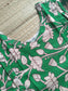 Block printed kalamkari cotton Maternity 2 pc chudidhar set [ Top with double side zip, and dupatta - Dark Green Flower