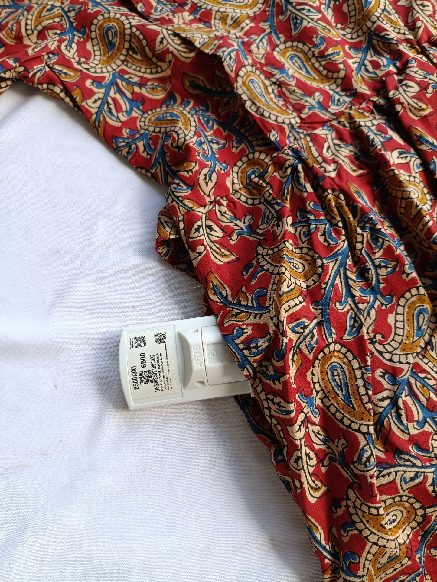 Cotton - Feeding/ Maternity Maxi/Gown - Cotton lining /Double side zip - Rust Red Kalamkari