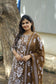 Cotton /Maternity 3 pc chudidhar set [ A line Top with double side zip, pant and dupatta] - Coffee brown with white ( No side open top)