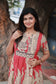 Kalamkari cotton- Feeding/ Maternity Maxi/Gown - Cotton lining  / Double side zip- Red with sandal