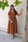 Raw silk Maternity Maxi/Gown - Festival Collection - Coffee brown chettinad checks