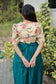 Raw silk Maternity Maxi/Gown in center zip - Festival Collection- Full cotton lining -Sandal with ramar green