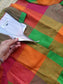 Madras checks Cotton - Feeding/ Maternity Maxi/Gown - Cotton lining /Center zip -Collar multi color