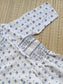 Premium  Muslin- Feeding/ Maternity Maxi/Gown - Cotton lining  / Double side zip  -White with blue flower