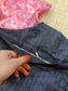 Kadhi silk - Double side zip  Maternity Maxi/Gown - Festival Collection - Navy stripe
