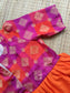 Raw silk Maternity Maxi/Gown in center zip - Festival Collection- Full cotton lining - Fanta orange