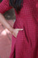 Raw silk Maternity 3 pc chudidhar set [ A line Top with center side zip,  Pant and dupatta - Pink checks (No Side open top)