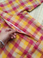 Madras check/ cotton Maternity 2 pc chudidhar set [ Top with double side zip, and Pant - Small Pink and yellow checks