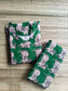 Block printed kalamkari cotton Maternity 2 pc chudidhar set [ Top with double side zip, and dupatta -  Green pichwai