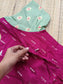 Raw Silk Maternity Feeding Gown/Maxi – Pink | Double Side Zip
