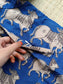 Block printed kalamkari cotton Maternity 2 pc chudidhar set [ Top with double side zip, and dupatta - Blue pichwai