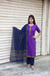 Handloom chetti nadu  cotton Maternity 3 pc chudidhar set [ Top with center zip, pant and dupatta] -  purple