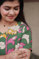 Kalamkari cotton- Feeding/ Maternity Maxi/Gown - Cotton lining  / Double side zip-Green flower