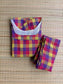 Madras check/ cotton Maternity 2 pc chudidhar set [ Top with double side zip, and Pant- Small color checks