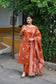 Pure Cotton/Maternity 3 pc chudidhar set [ A line Top with double side zip, pant and dupatta] - Earthy red ( No side open top)