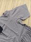 Prewashed handloom Cotton - Feeding/ Maternity Maxi/Gown - Cotton lining /Center zip -Collar Grey stripe