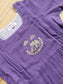 Muslin Cotton Maternity Feeding Dress – Purple | Double Side Nursing Zip( elephant embroidery Design)
