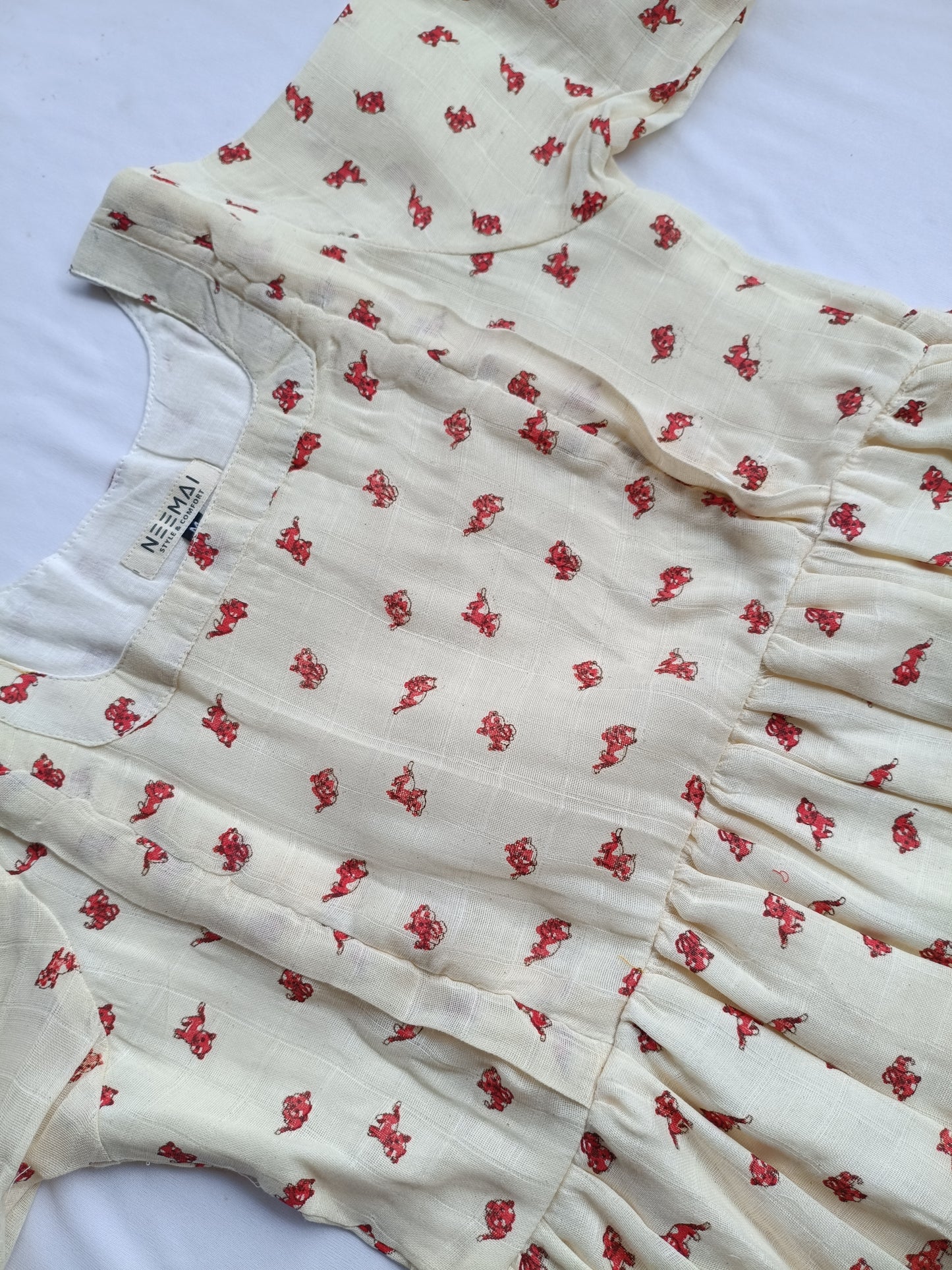 Premium Muslin- Feeding/ Maternity Maxi/Gown - Cotton lining /Double side zip -  Red Panda - Photoshoot
