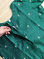 Raw silk Maternity 3 pc chudidhar set [ Top with center side zip,  Pant and dupatta - Forest green