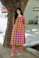 Madras check/ cotton Maternity 2 pc chudidhar set [ Top with double side zip, and Pant- Small color checks