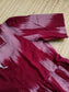 Ikkat Cotton Maternity Feeding Gown/ Maxi / Center  zip– Maroon with pink
