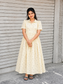 Premium Muslin - Feeding/ Maternity Maxi/Gown - Cotton lining /Center zip -Collar Yellow with flower