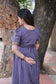 Chettinad Cotton -2 pc set -Maternity Maxi/Gown - Festival Collection -Full cotton lining- Double side zip with dupatta- Purple
