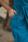 Soft silk - Double side zip  Maternity Maxi/Gown - Festival Collection - Blue Bird