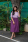 Cotton Maternity/Feeding Midi/Gown - Flower plum (Chest part lining )