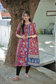Block printed kalamkari cotton Maternity 2 pc chudidhar set [ Top with double side zip, and dupatta - Red Flower