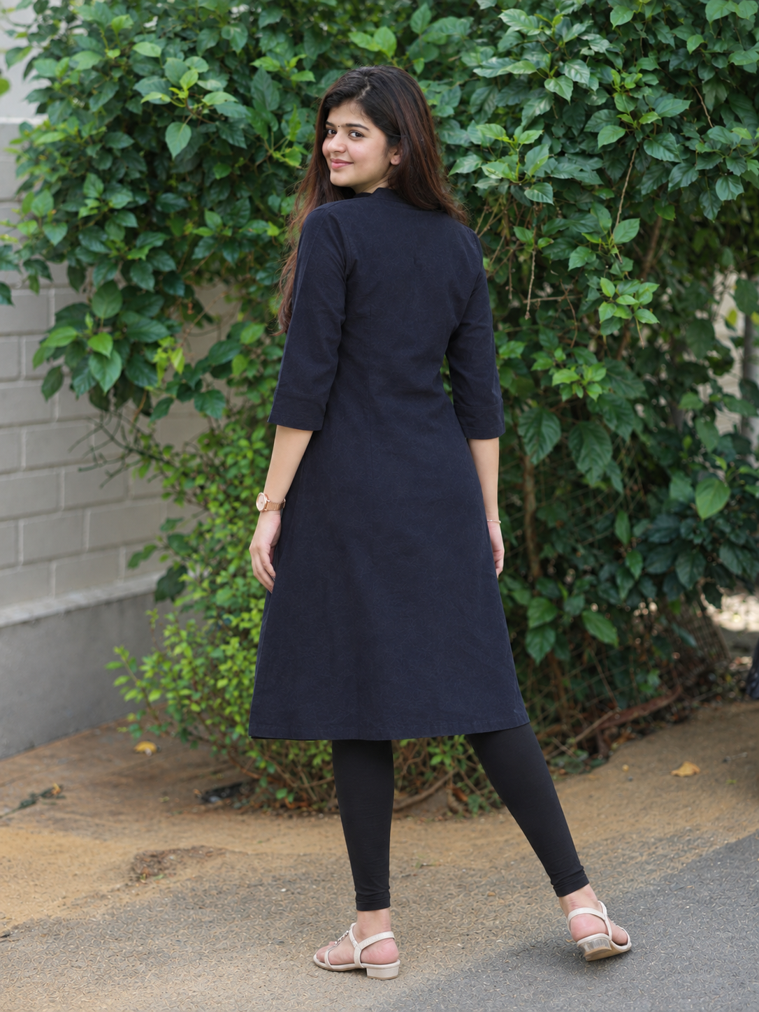 Navy Princess - Double side zip feeding | A line kurti