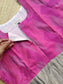 Raw silk Maternity Maxi/Gown in center zip - Festival Collection- Full cotton lining -pink with Silver
