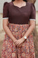 Kalamkari Cotton - Feeding/Maternity- Maxi/Gowns- Double side zip- Elegant maroon yoke design, Contrast Kalamkari pane.