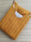 Handloom Cotton Maternity Feeding Gown/Maxi /Double Side Zip- yellow 3 green line