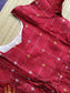 Raw silk Maternity Maxi/Gown - Festival Collection - Red checks with gold and silver zari