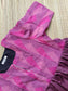 Raw silk Maternity Maxi/Gown in center zip - Festival Collection- Full cotton lining -pink with rose